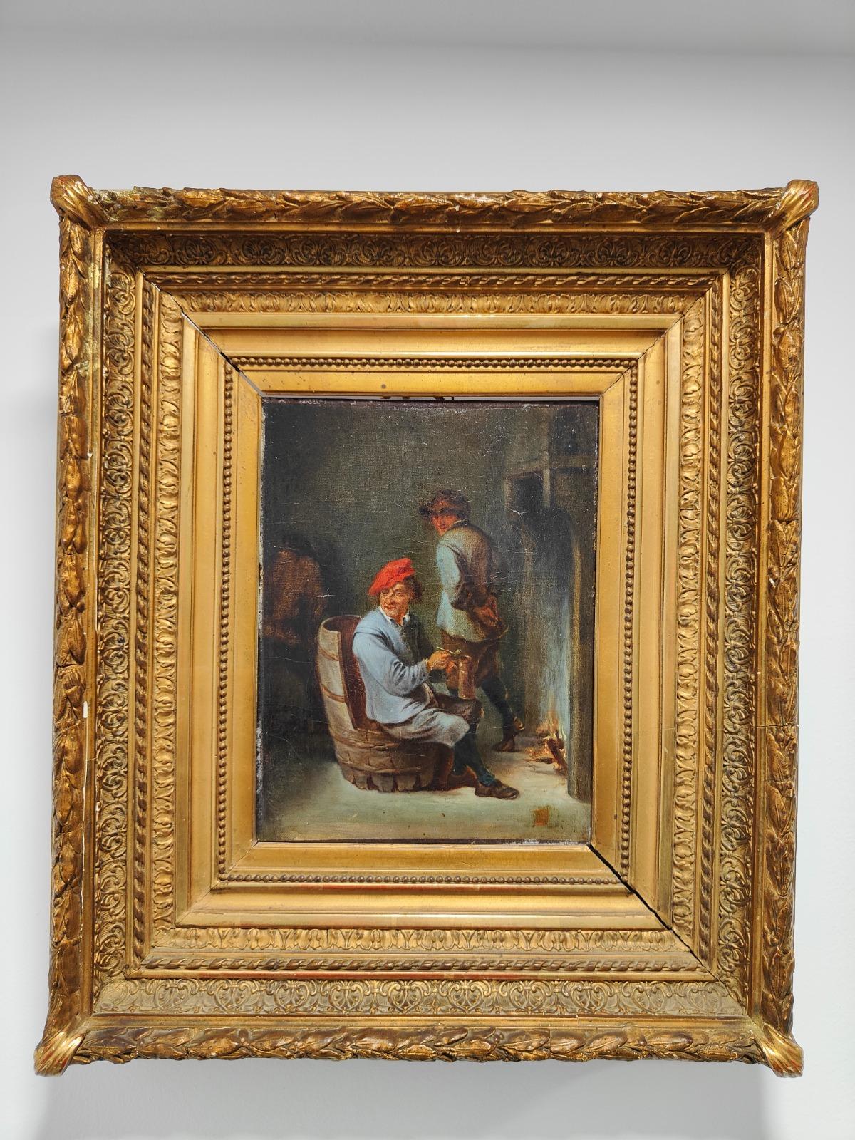 Small Oil David Teniers the Younger In Good Condition For Sale In Madrid, ES
