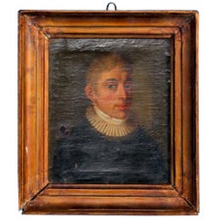 Small Oil on Canvas Painting, Portrait of a Gentleman, circa 1840