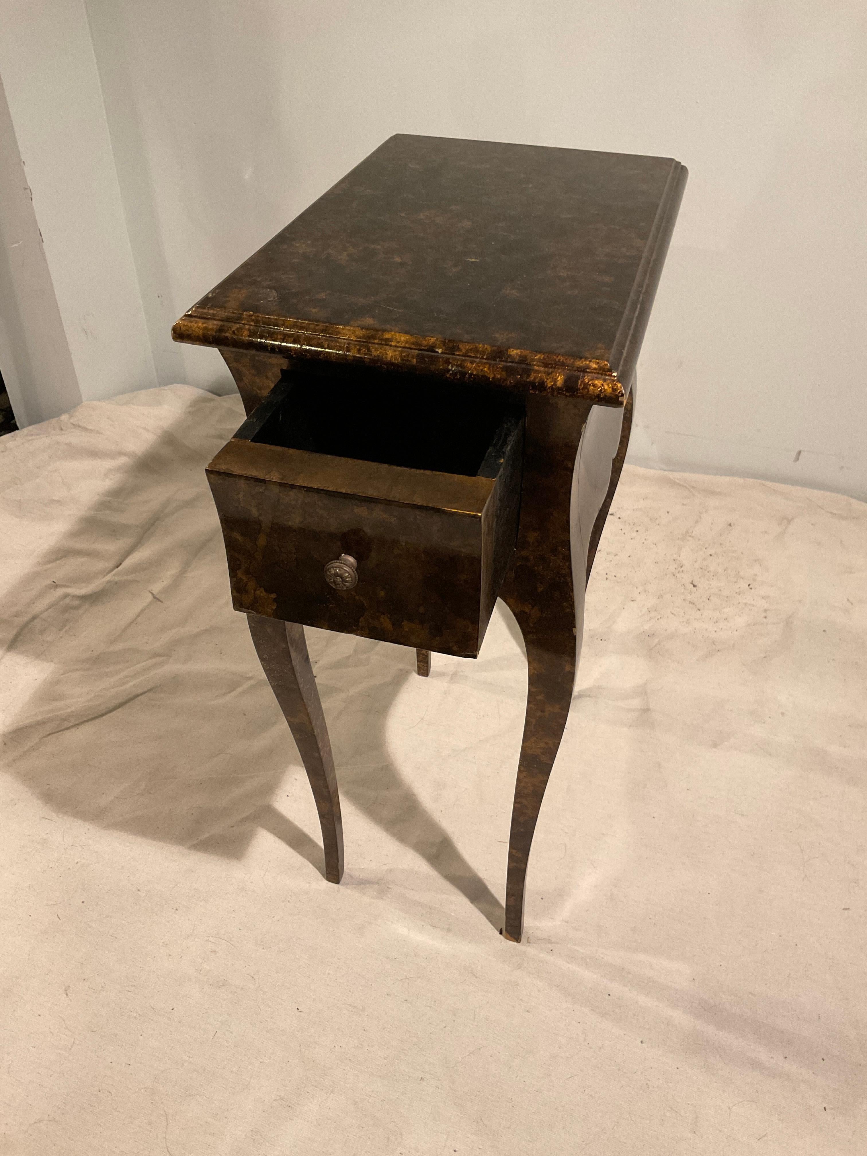 Petit   Oil Spot Finish Side Table In Good Condition For Sale In Tarrytown, NY