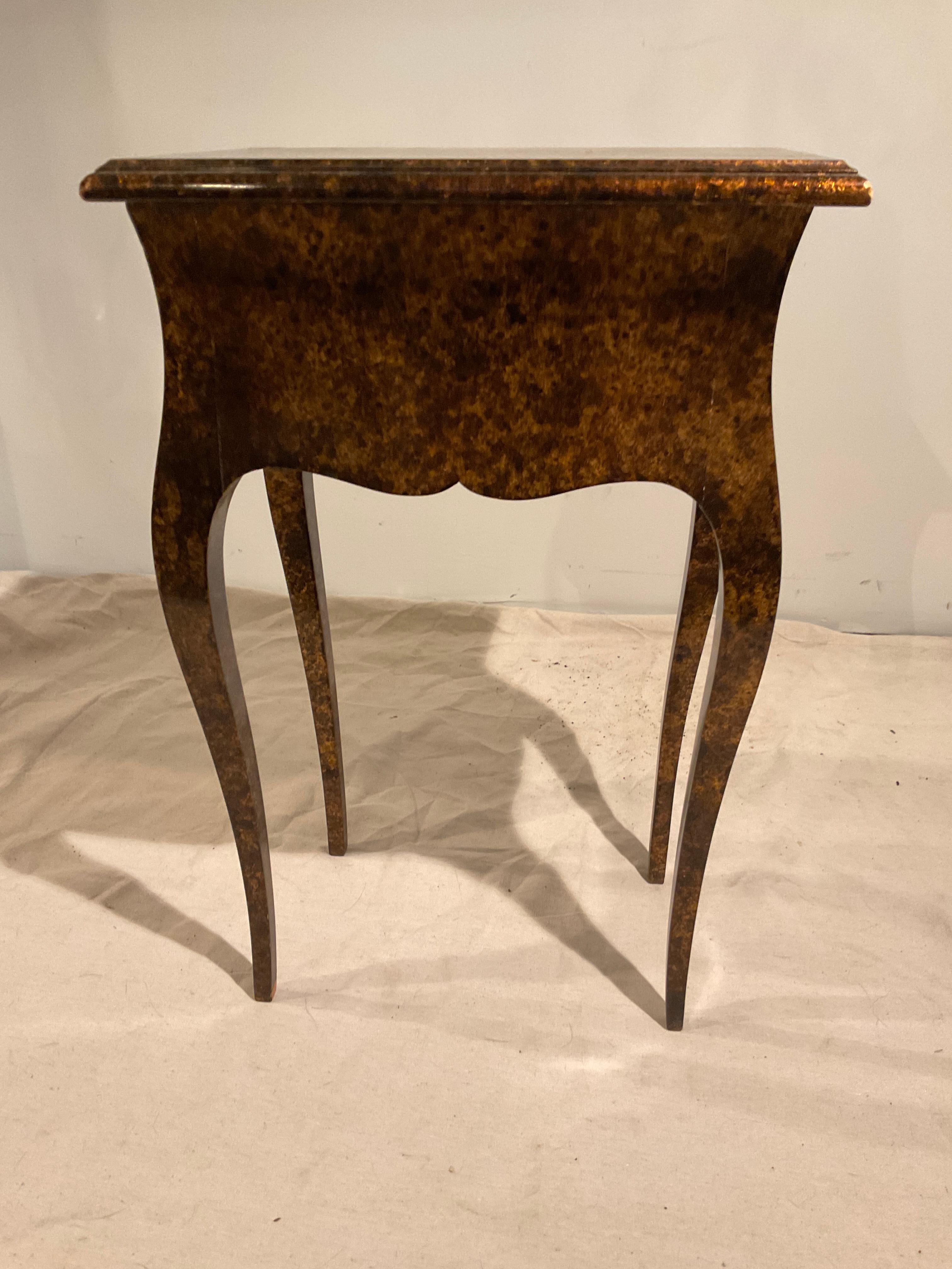 Wood Petit   Oil Spot Finish Side Table For Sale