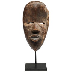 Small Old Dan Mask Blessed by Age Eroded Side, Cubist Face Liberia, Africa