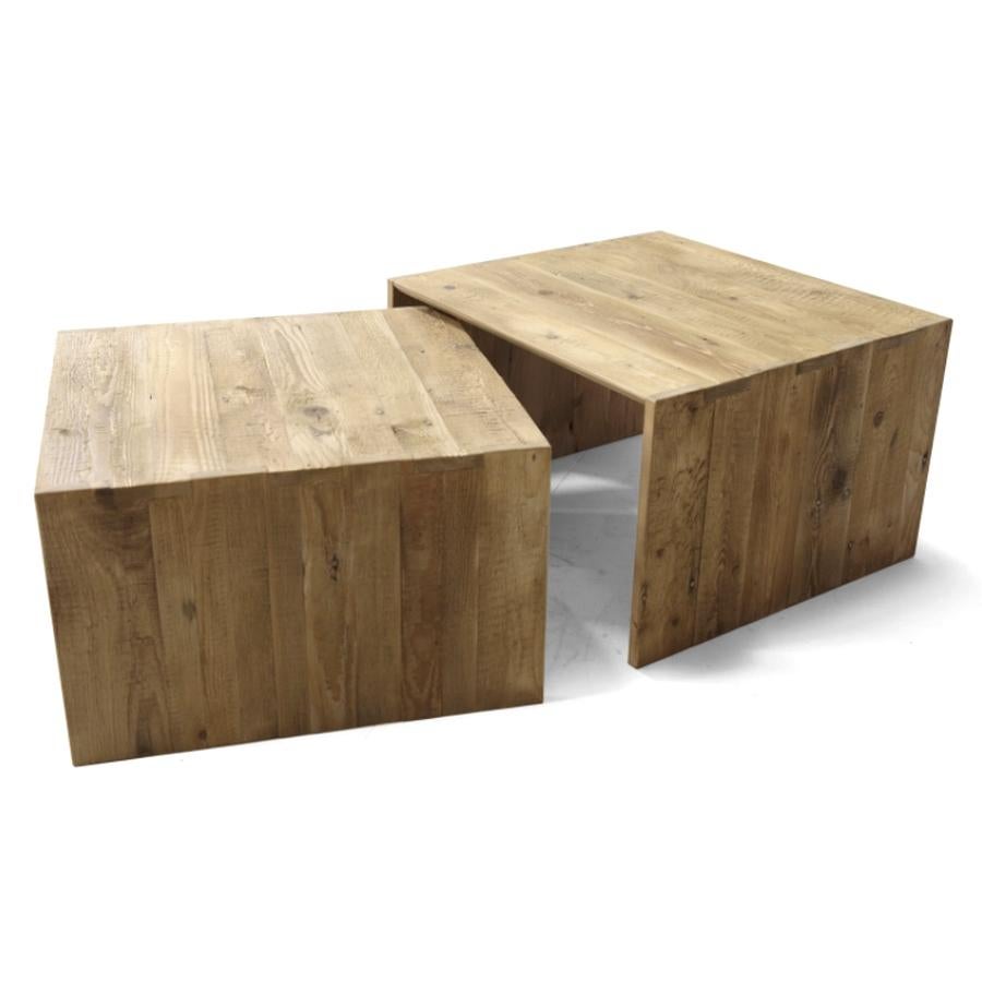 Modern Small Old Fir Coffee Table, Made in Italy For Sale