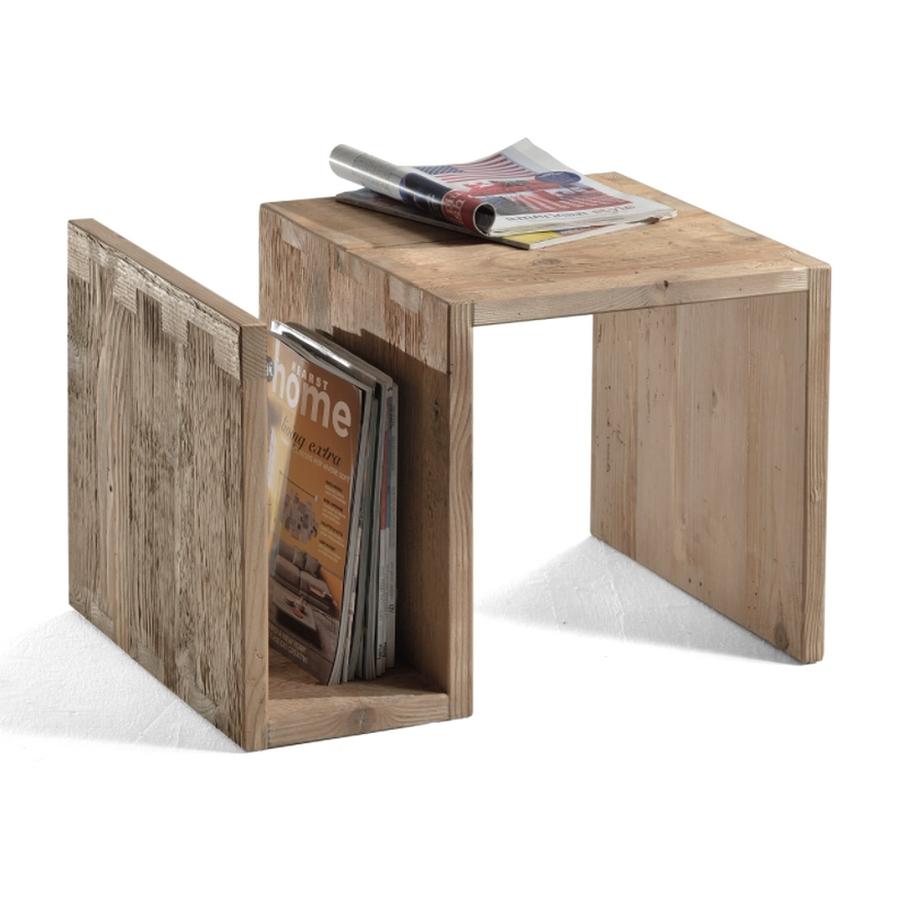 Moderne Petite table basse Old Fir avec porte-revues, fabriquée en Italie en vente