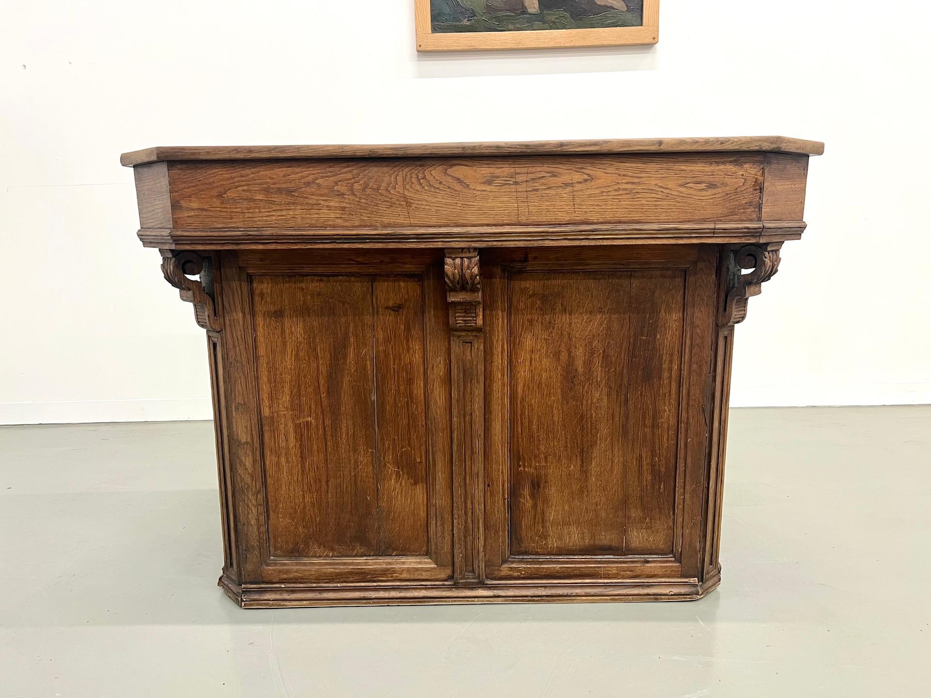 Francese Piccolo banco di commercio in legno di quercia, Francia, 1900 in vendita