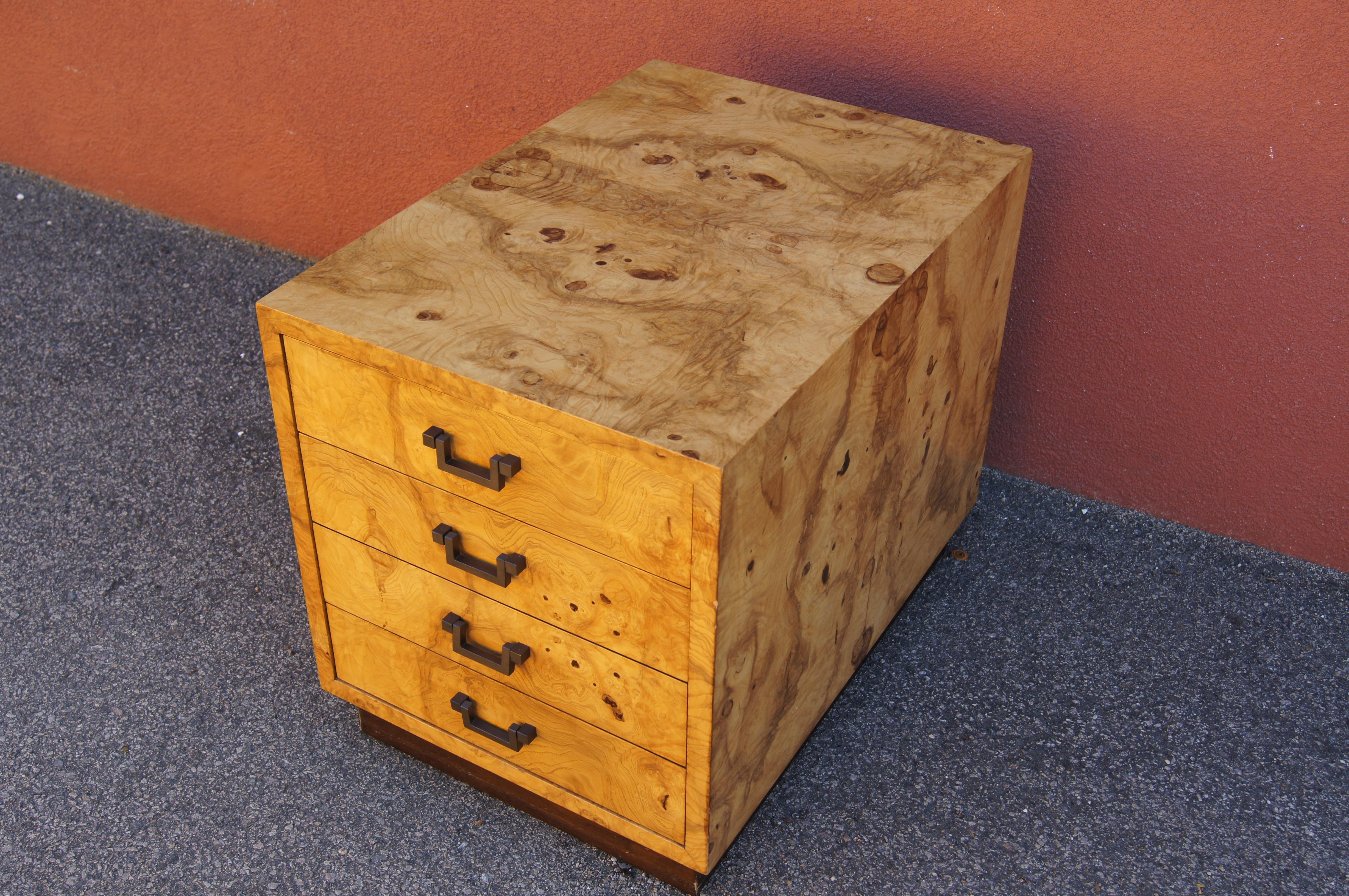 burl wood chest of drawers