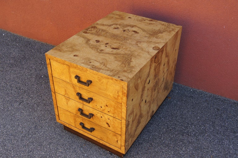 Small Olive Burl Wood Chest Of Drawers By Dunbar For Sale At 1stdibs