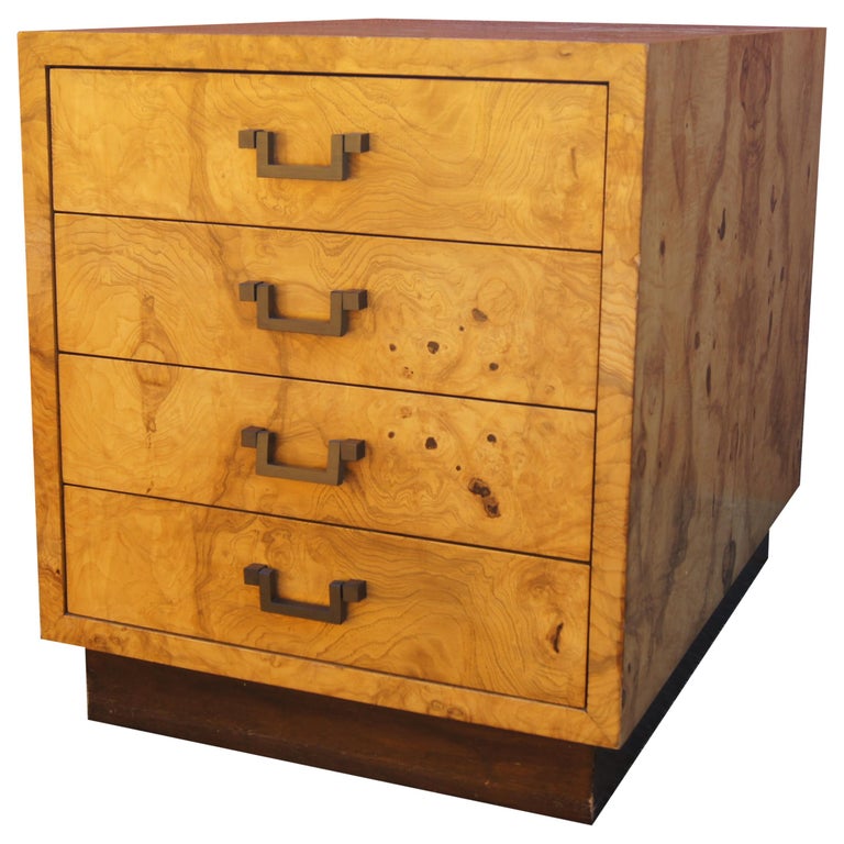 Small Olive Burl Wood Chest Of Drawers By Dunbar For Sale At 1stdibs
