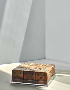 Small Olive Wood Dice Set by Marcela Cure