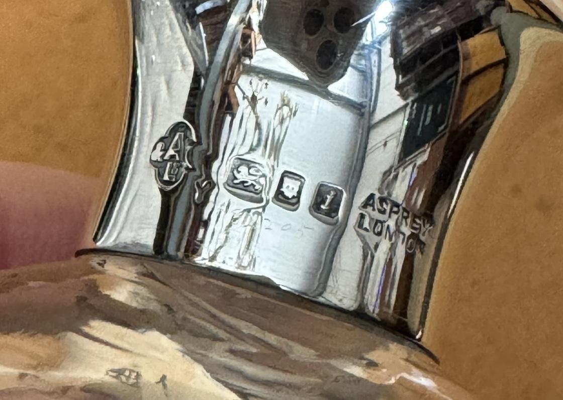 PETIT DÉCANTEUR À UNE PERSONNE ASPREY & CO 1964 ARGENT STERLING PiNCH SPIRIT WINE en vente 1