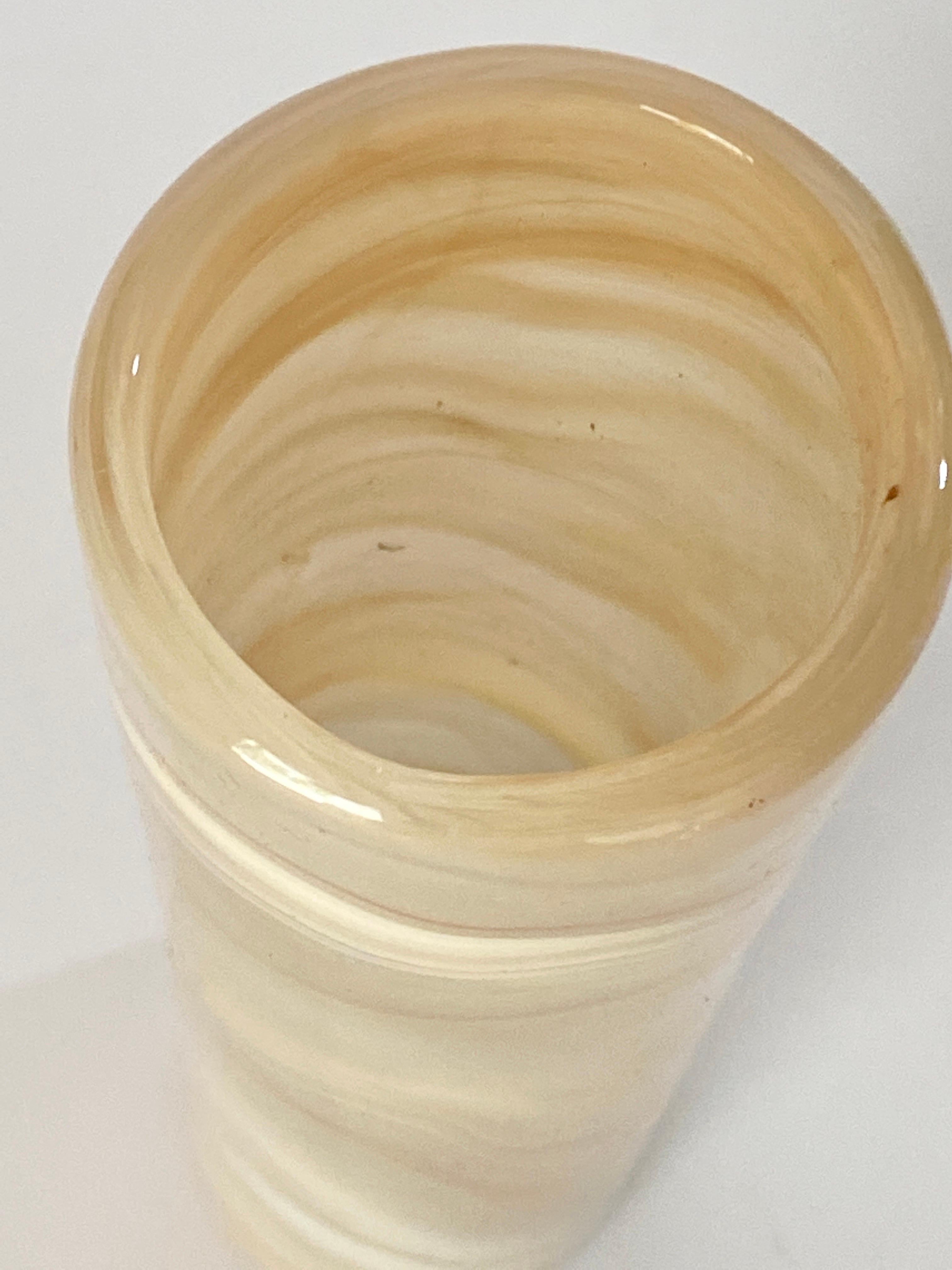 Late 20th Century Small Onyx Vase, in a Cylindrical Shape, Beige Color, Italy circa 1970 For Sale