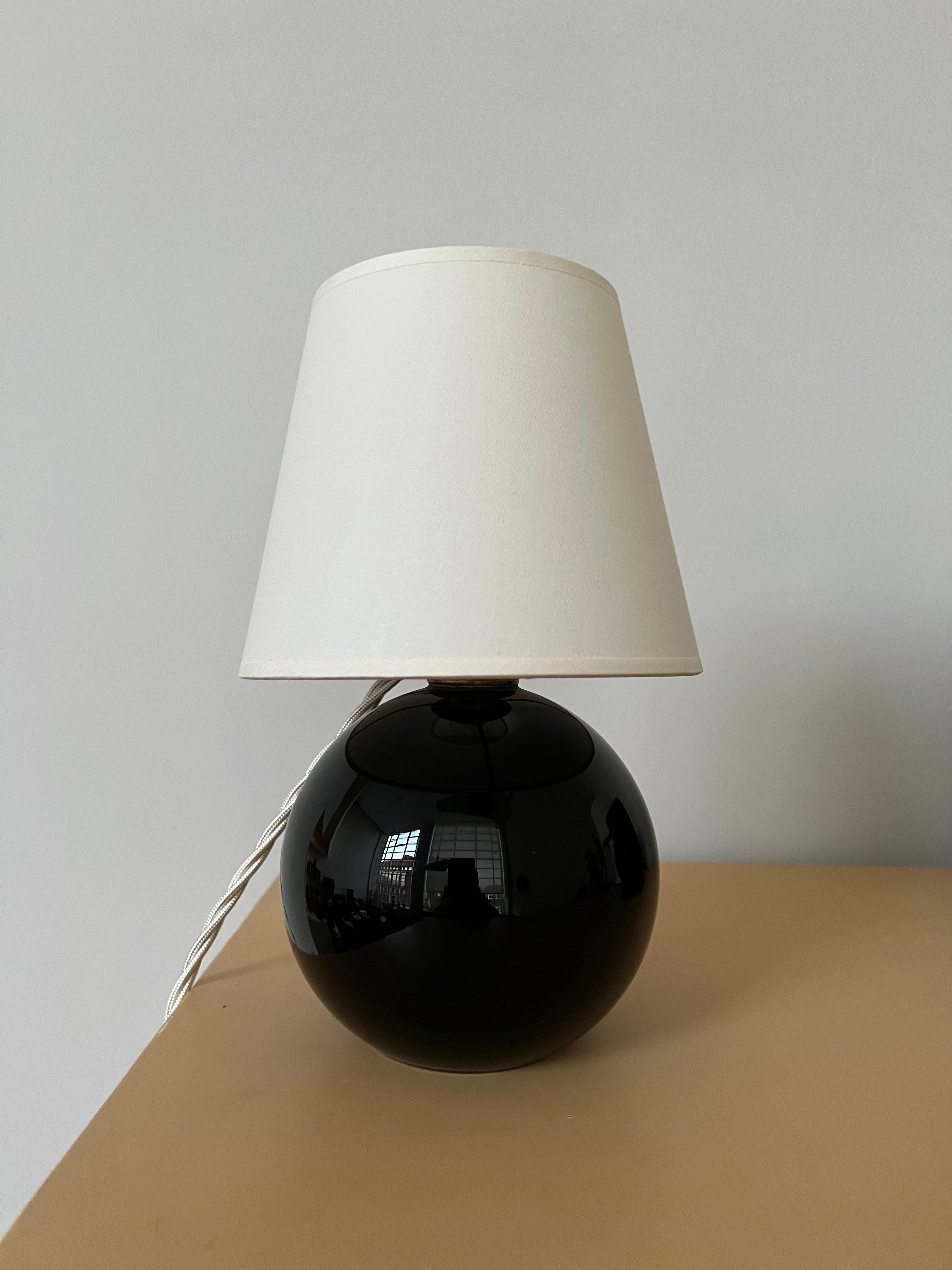 French Small Opaline Art Deco Lamp in the Style of Jacques Adnet