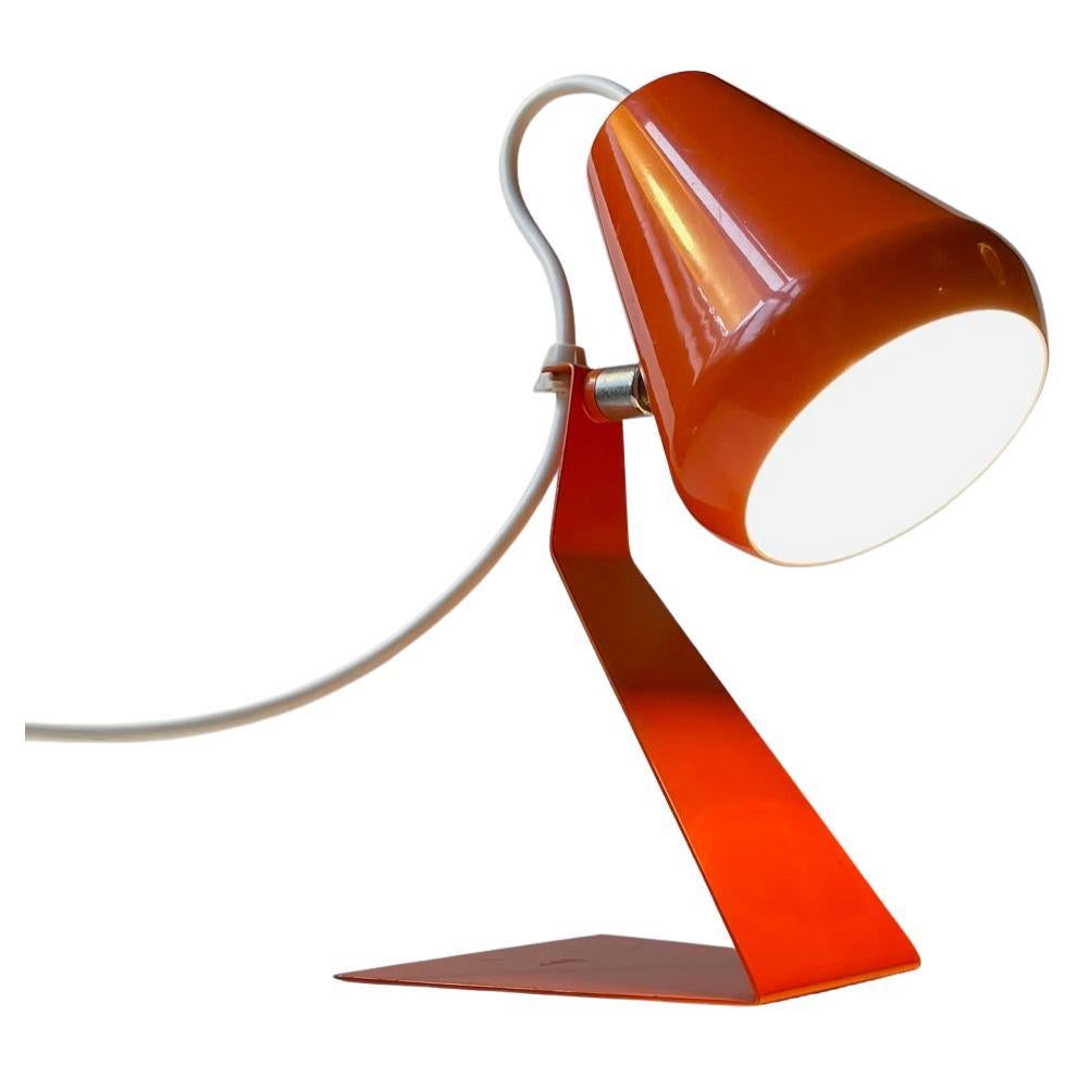 Orangefarbene Mid-Century-Tischlampe, italienisch, 1960er Jahre