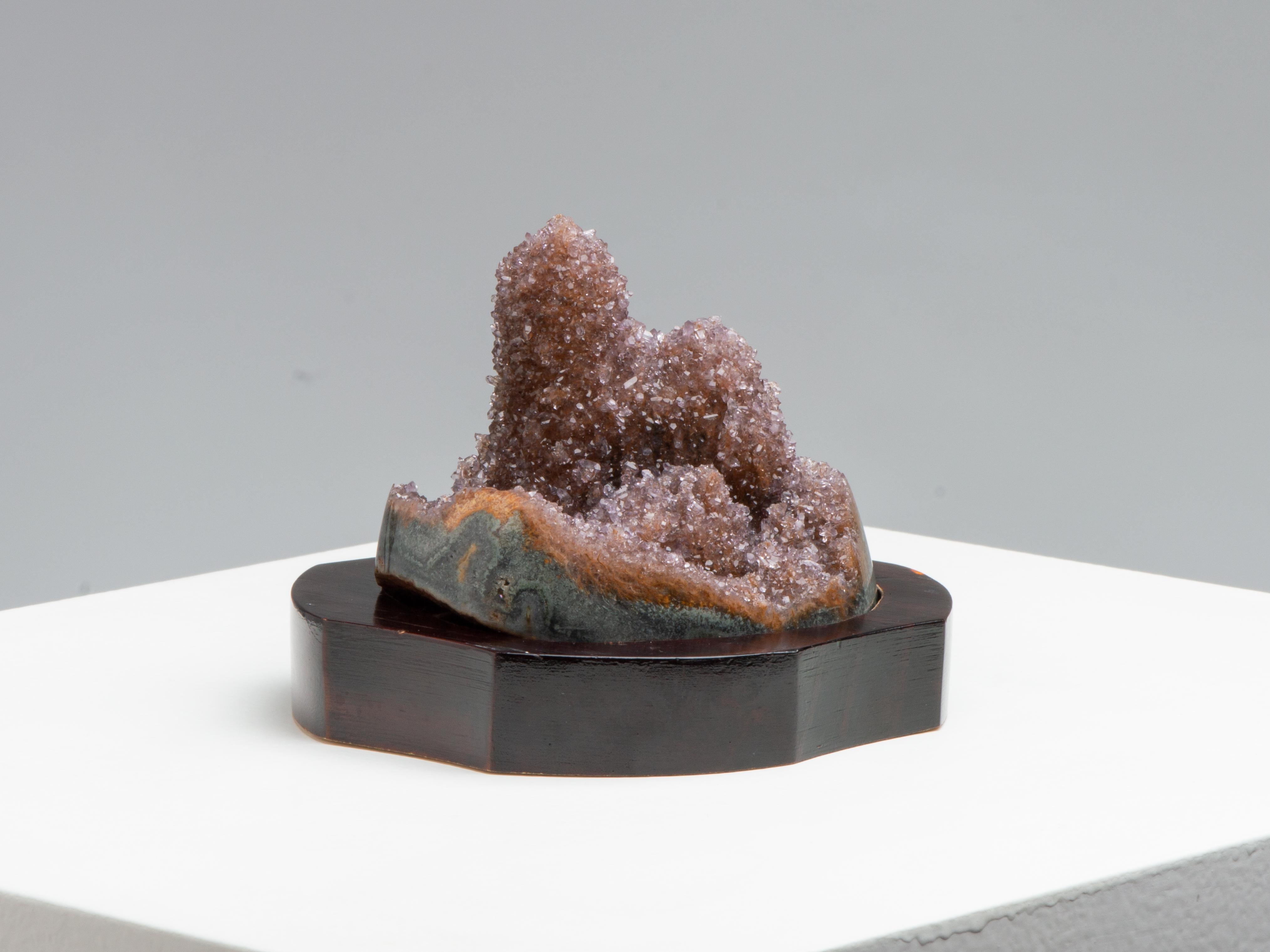 Agate Small Orange, Tan Druzy Quartz Stalactite Formation Resembling a Scholars Rock For Sale