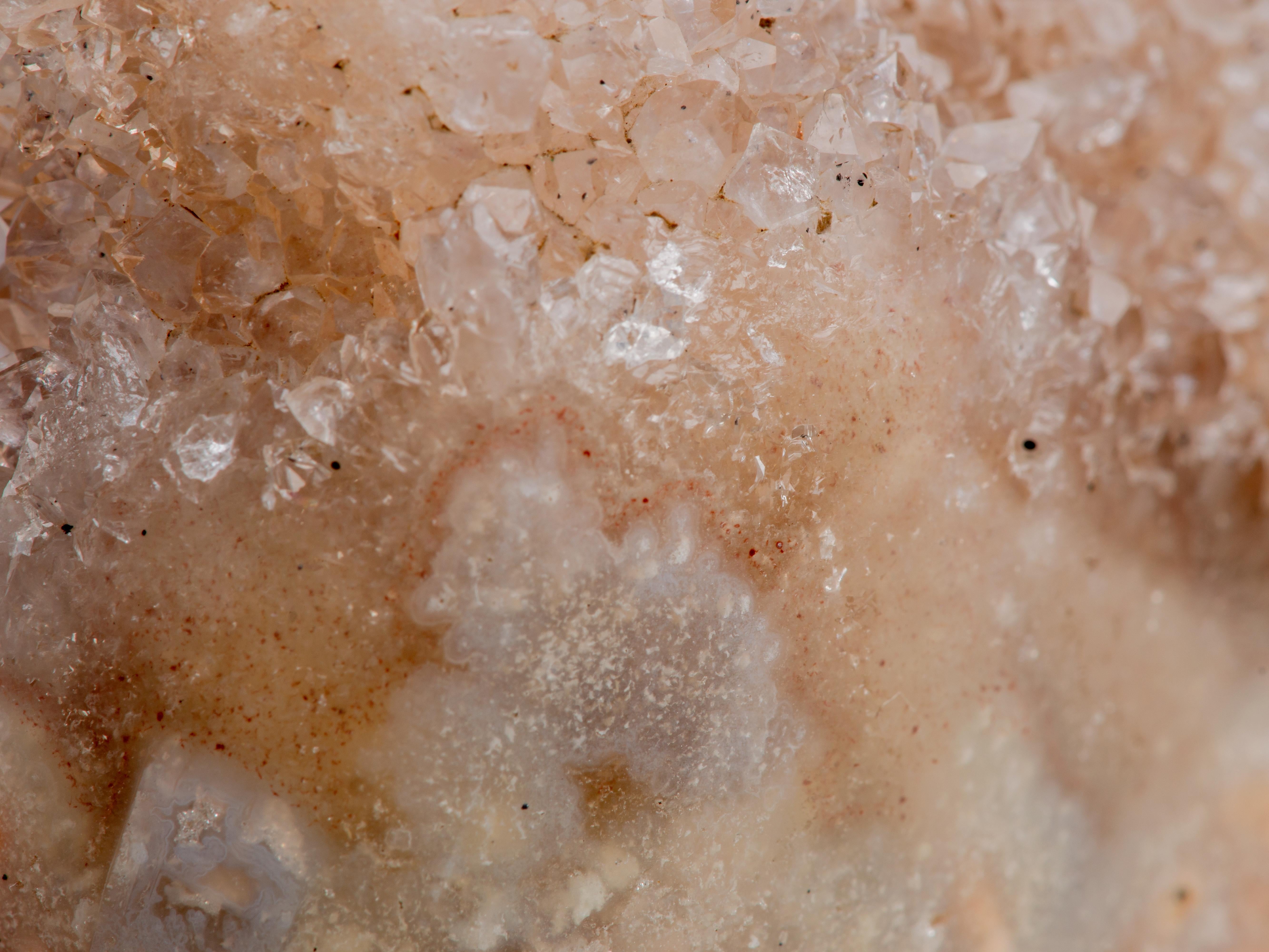 18th Century and Earlier Small Orange Tinted Druzy Quartz Formation For Sale