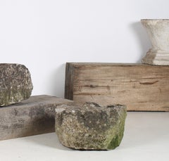 Small Organic Shaped Carved Stone Antique Wabi Sabi Sandstone Planter Bonsai Pot