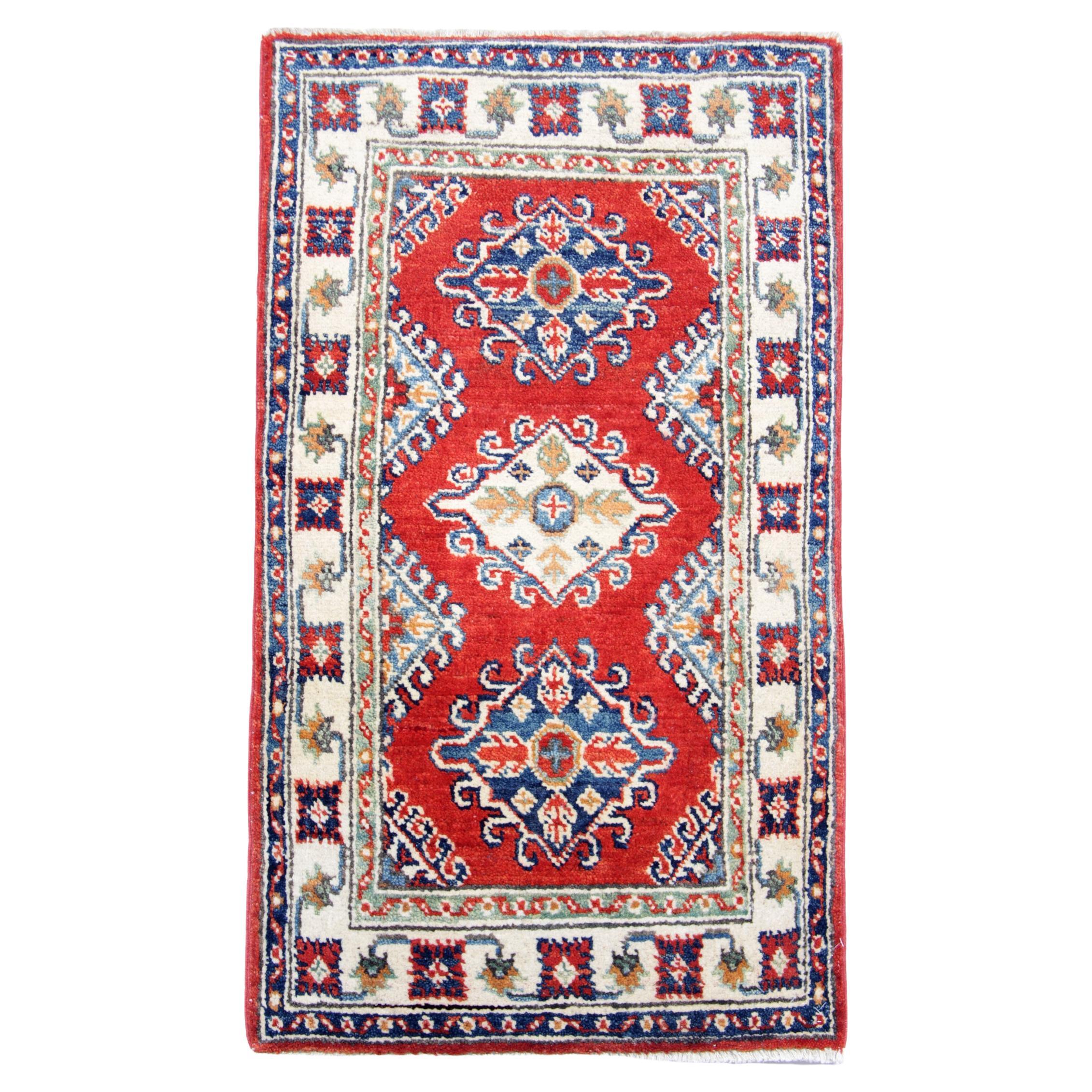 Small Oriental Rugs, Handmade Carpet Red Geometric Rugs Doormat For Sale