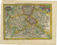 Small Original Antique Map of Upper Saxony, Germany