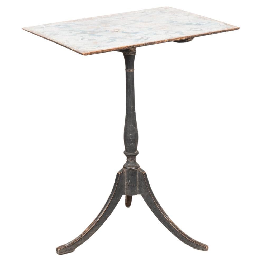 Small Original Black Painted Tilt Top Side Table, Sweden circa 1820-40 For Sale