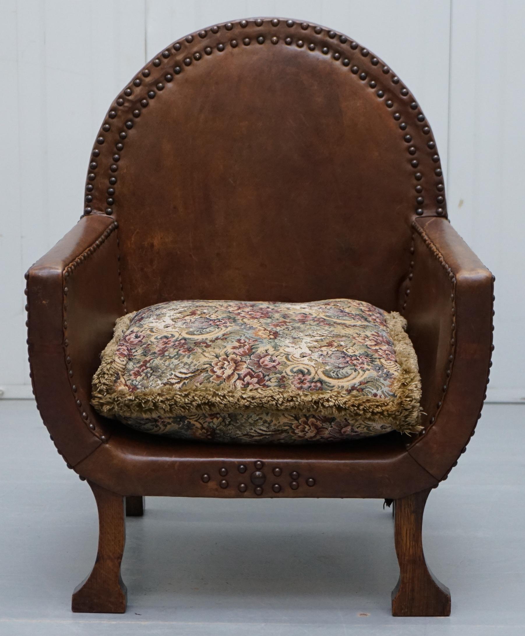 We are delighted to offer for sale this stunning small original Edwardian Children’s brown leather armchair

A good looking and well made piece, we have cleaned waxed and polished it from top to bottom

As you can see by the size I would say