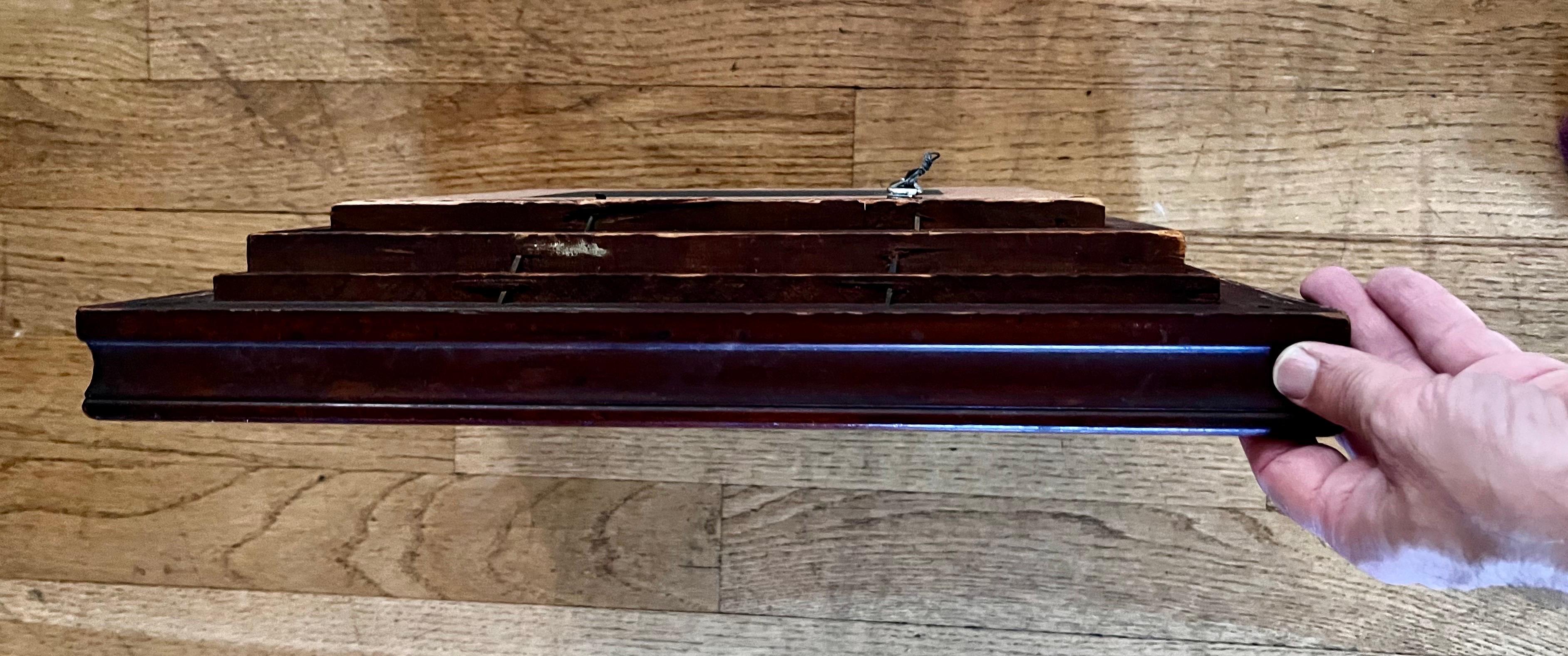 Piccolo collage di carta originale di J. Ruskin 1979 in una cornice antica in vendita 3