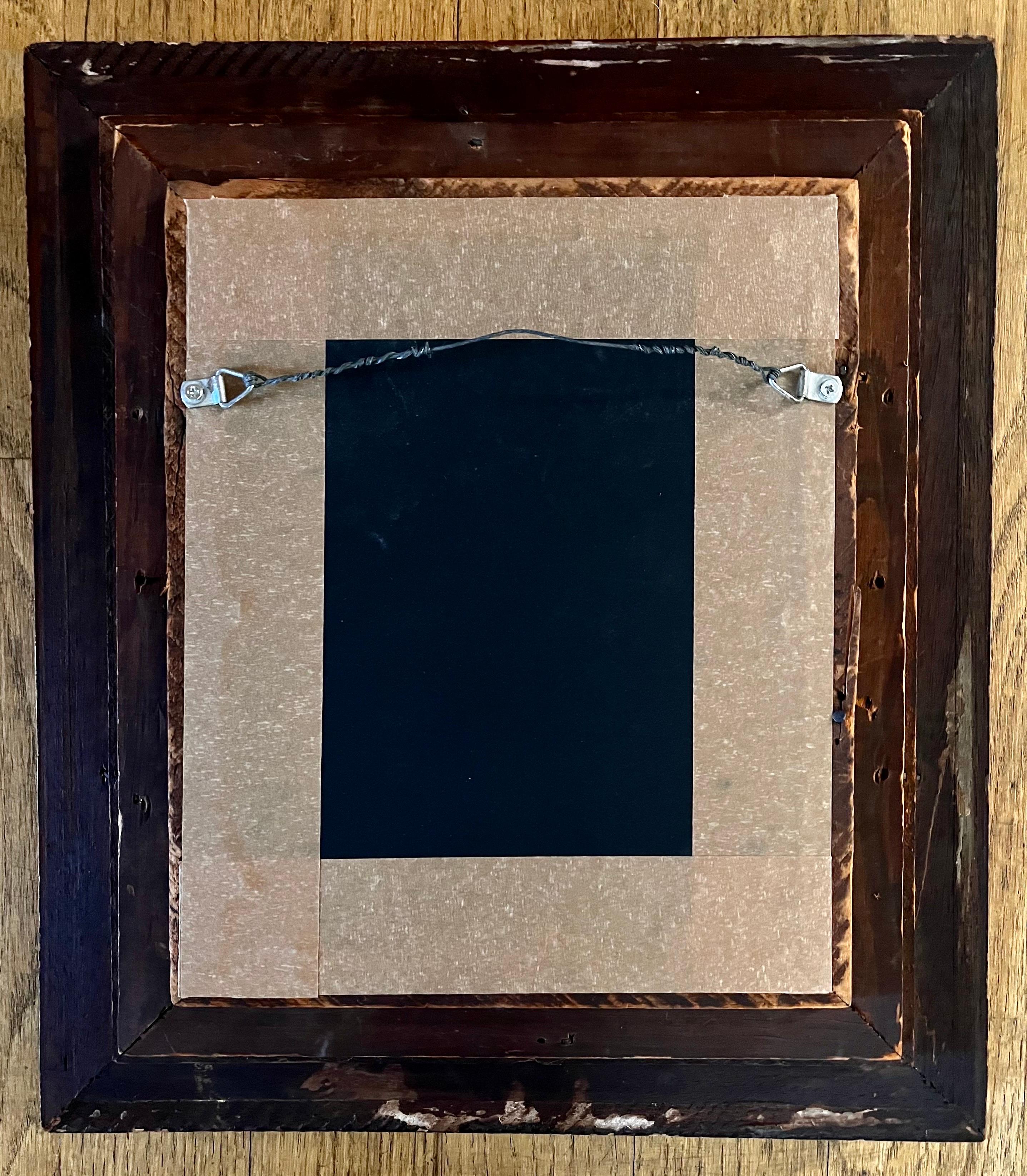 Piccolo collage di carta originale di J. Ruskin 1979 in una cornice antica in vendita 5