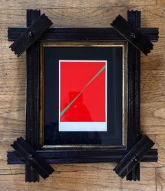 Small Original Paper Collage by J. Ruskin 1979 in a Antique Frame