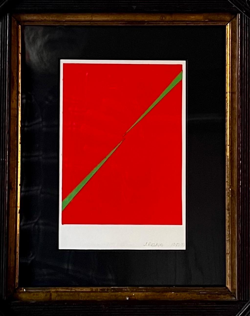 Américain Petit collage original sur papier de J. Ruskin 1979 dans un cadre ancien en vente