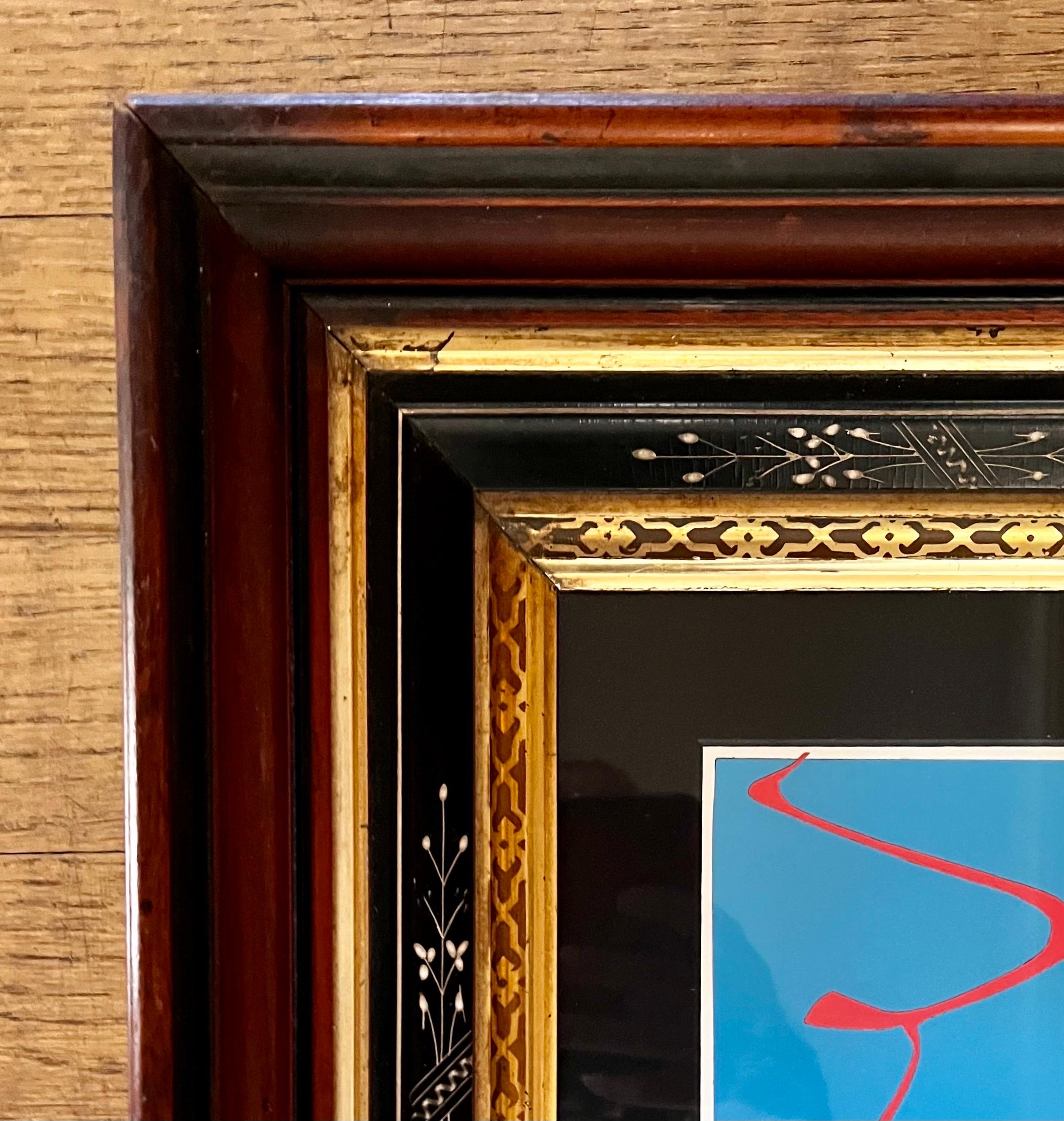 Carta Piccolo collage di carta originale di J. Ruskin 1979 in una cornice antica in vendita