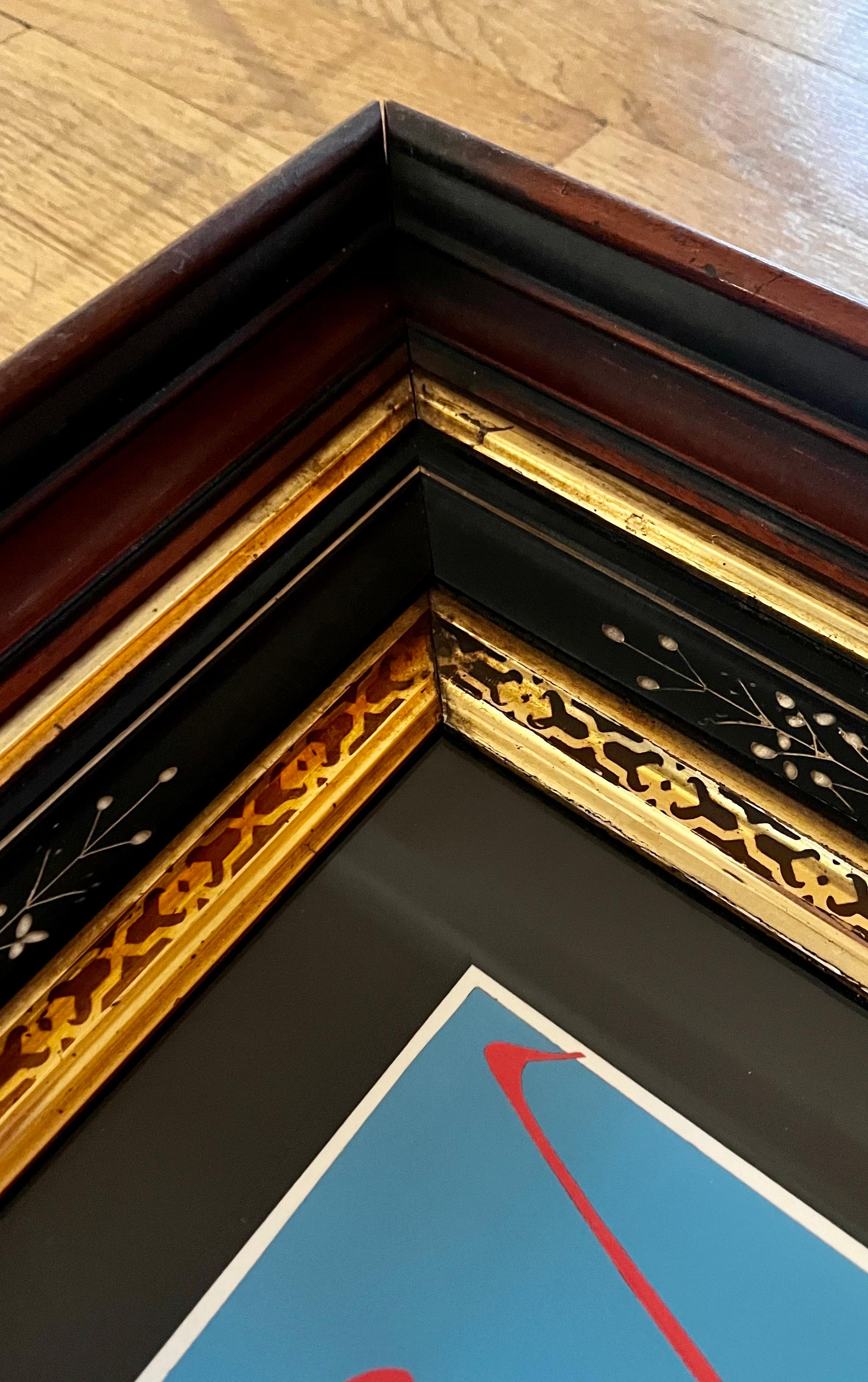 Piccolo collage di carta originale di J. Ruskin 1979 in una cornice antica in vendita 1