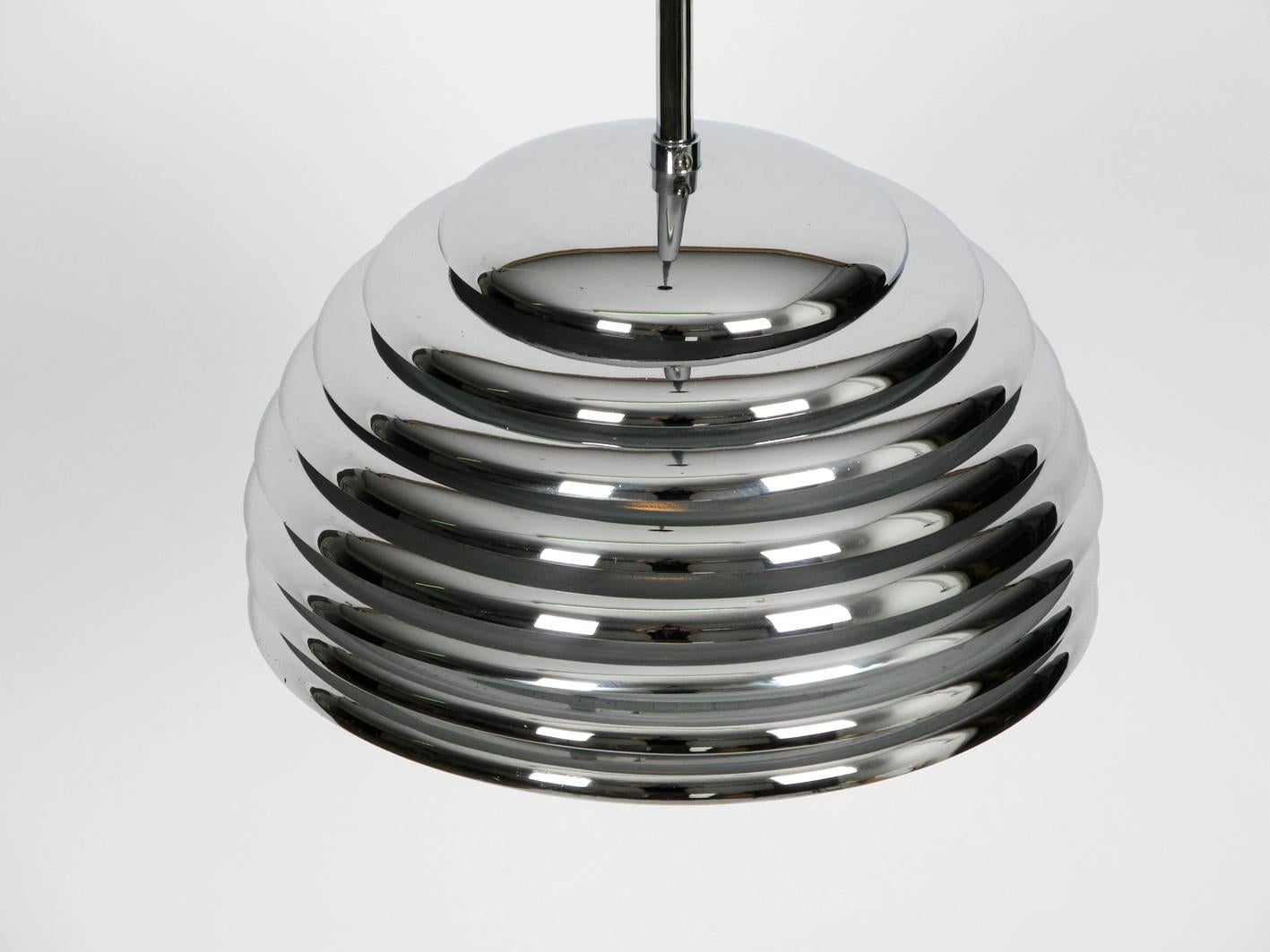 German Small Original Saturno Chrome Metal Pendant Lamp by Kazuo Motozawa for Staff