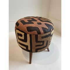 Small Ottoman in Kuba Cloth