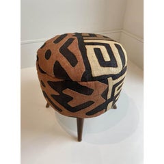 Small Ottoman in Kuba Cloth