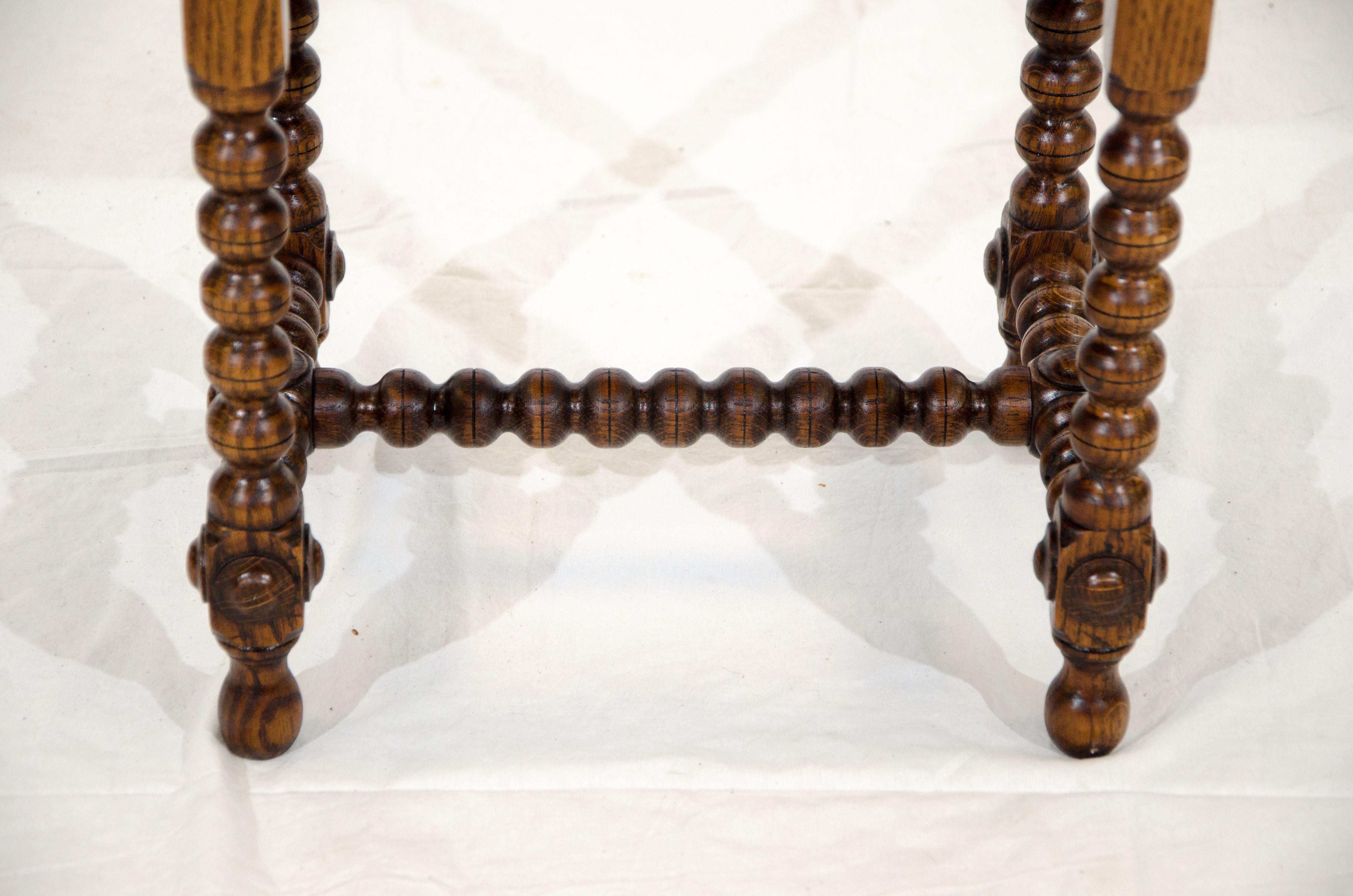 Small Oval Antique Oak Occasional Table or Plant Stand 1