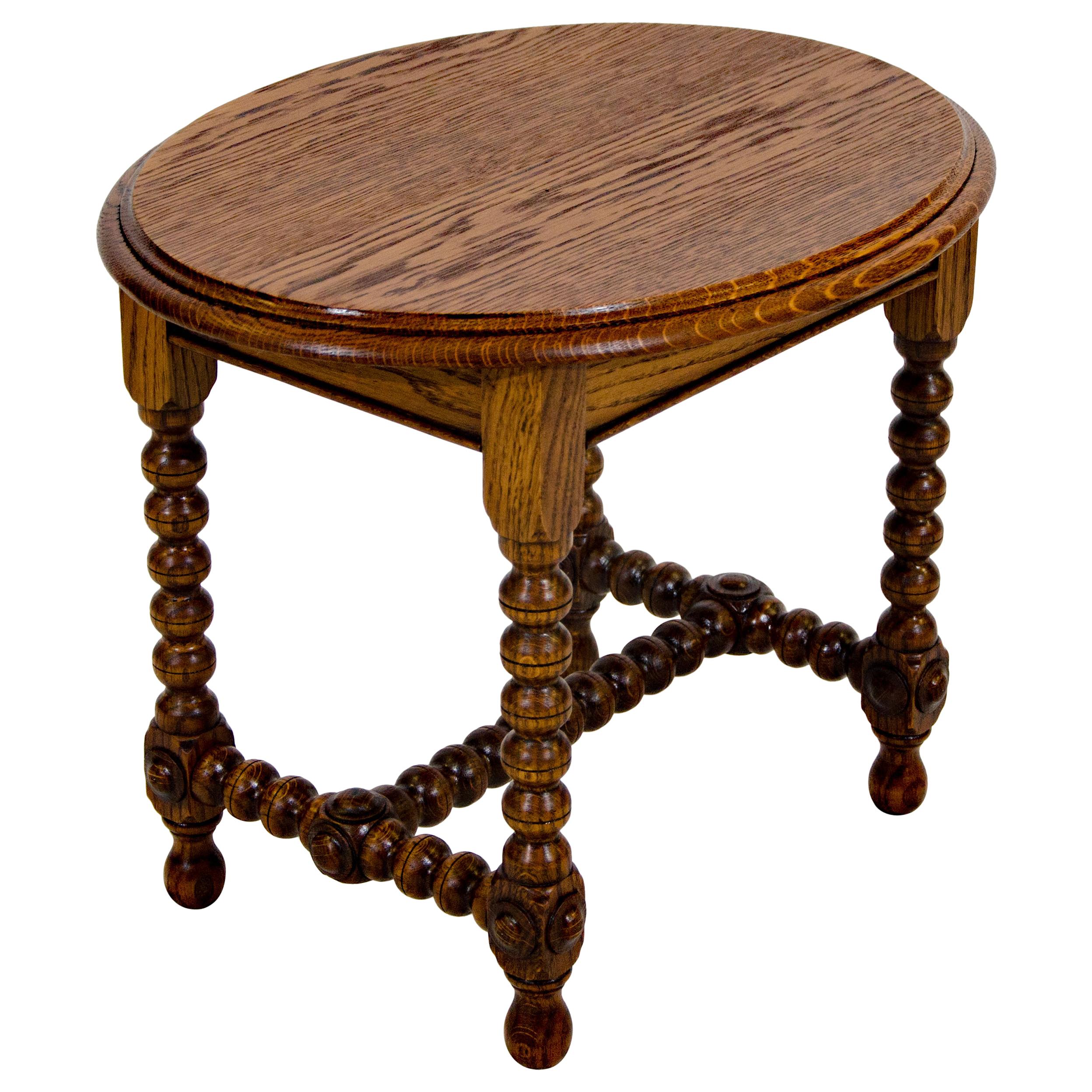Small Oval Antique Oak Occasional Table or Plant Stand