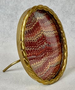 Small French Oval Gilt Brass Photo Frame with a Flat Rope Twist Border