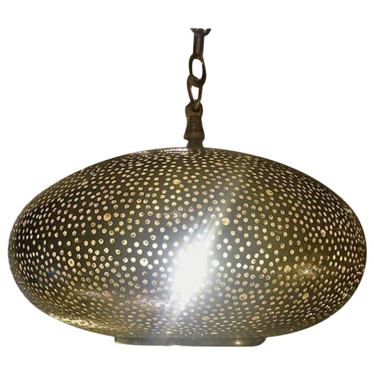 Small Oval Gold Brass Modern Pendant Chandelier