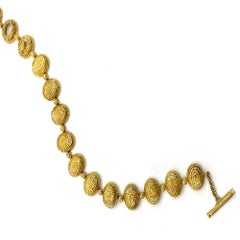Ovales Oval-Gliederarmband aus Gelbgold mit 0,21 Karat Diamanten im Rosenschliff