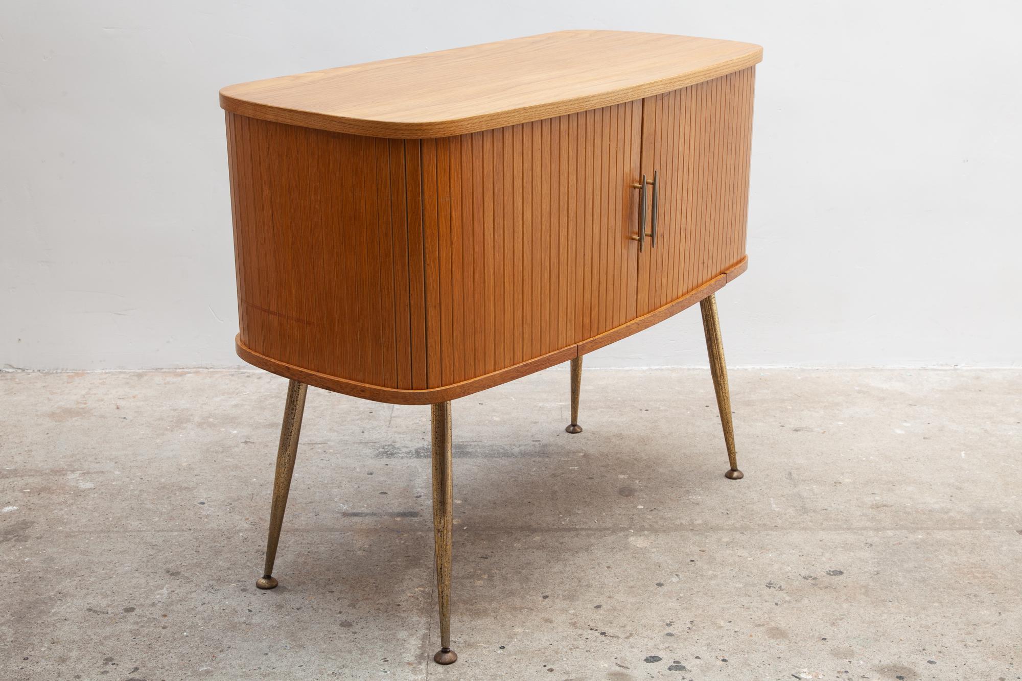 Hand-Crafted Small Oval Sideboard, Desk WK Möbel, Germany, 1950s