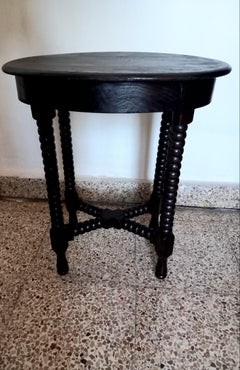 Small Oval Table or Stool Bobbin Turned Legs, 19th Century Spain