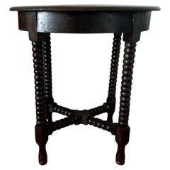 Small Oval Table or Stool Bobbin Turned Legs, 19th Century Spain