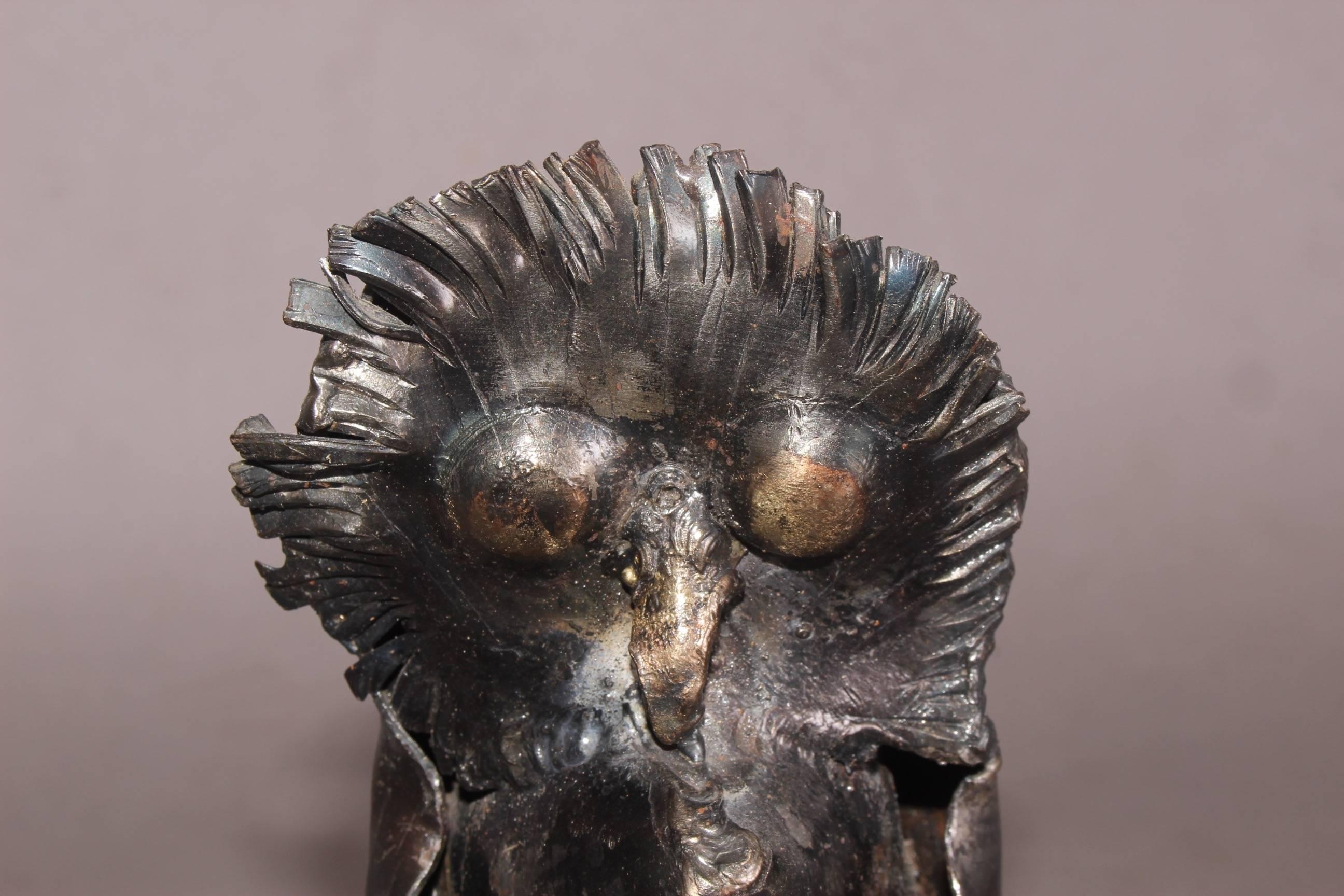 Small Owls Metal Sculpture In Excellent Condition In grand Lancy, CH