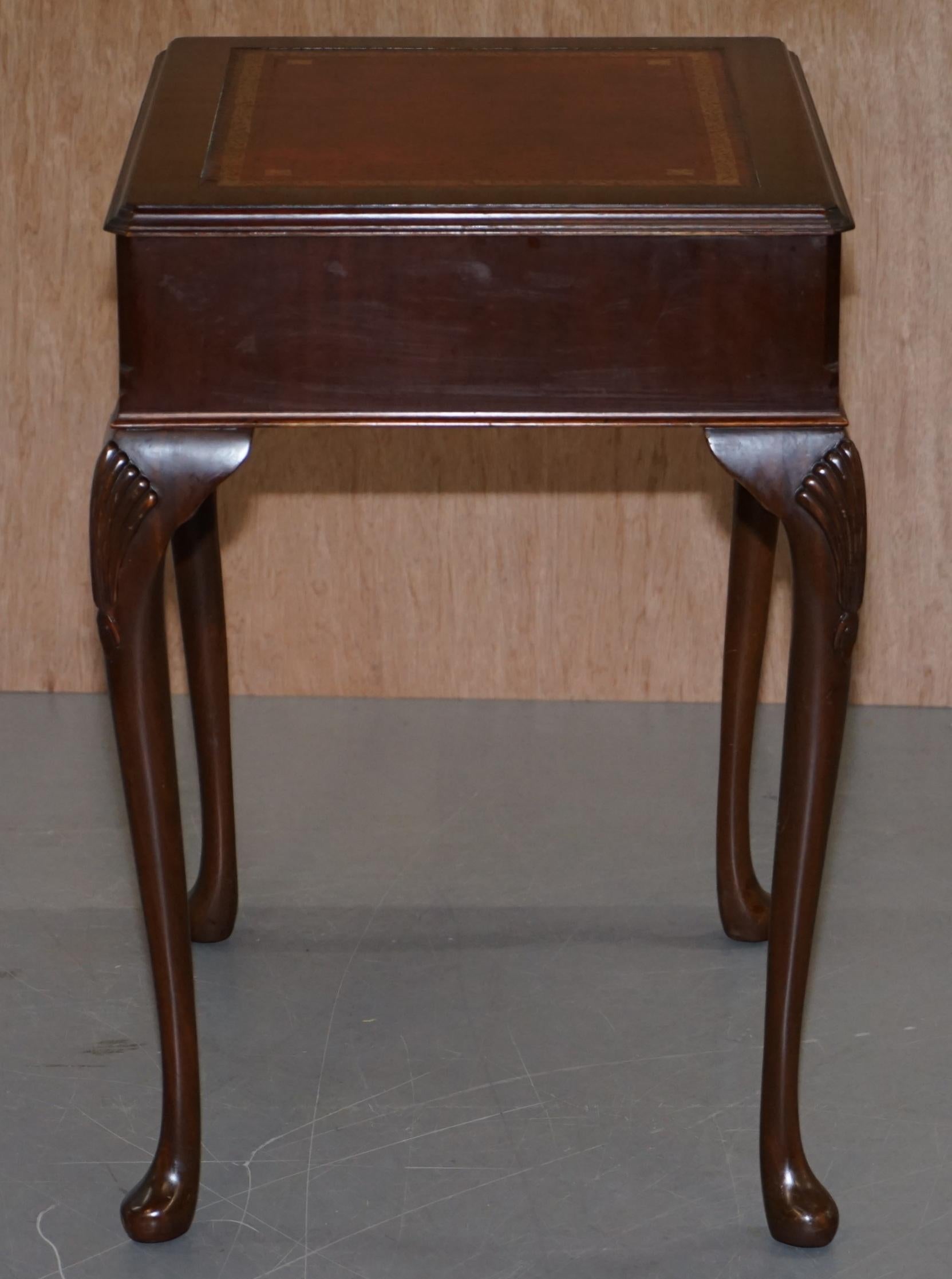 Small Oxblood Leather Topped Hardwood Writing Table or Large Side End Lamp Table 5