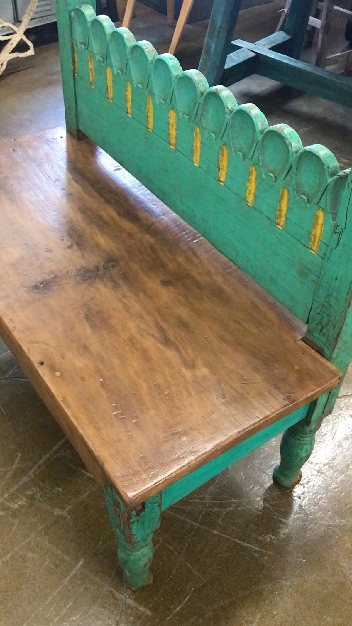 Rustic Small Painted Bench