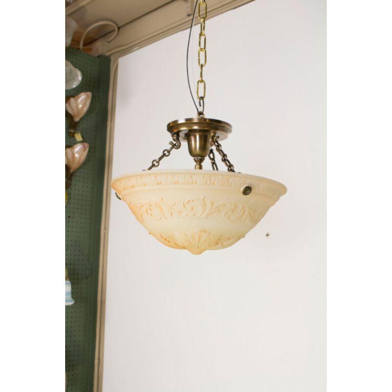 Neoclassical Small Painted Glass Bowl Fixture