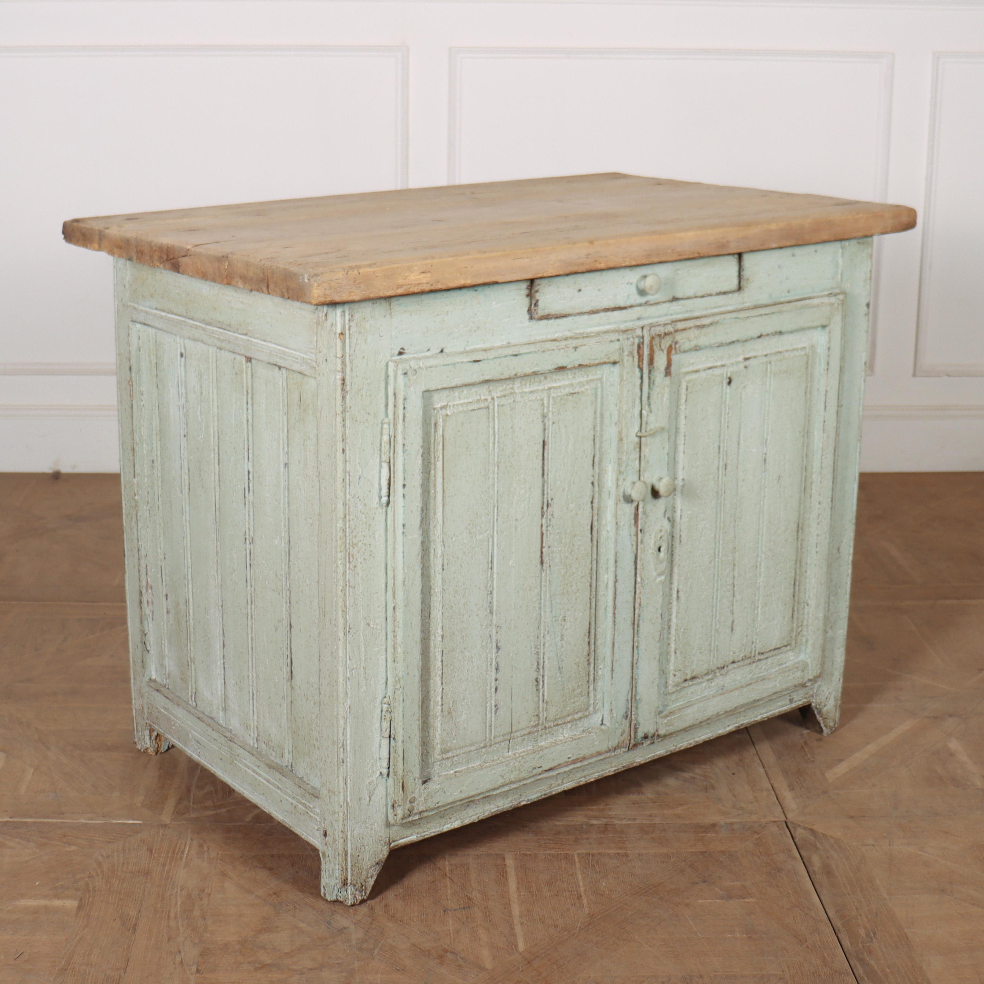 19th Century Small Painted Kitchen Island For Sale