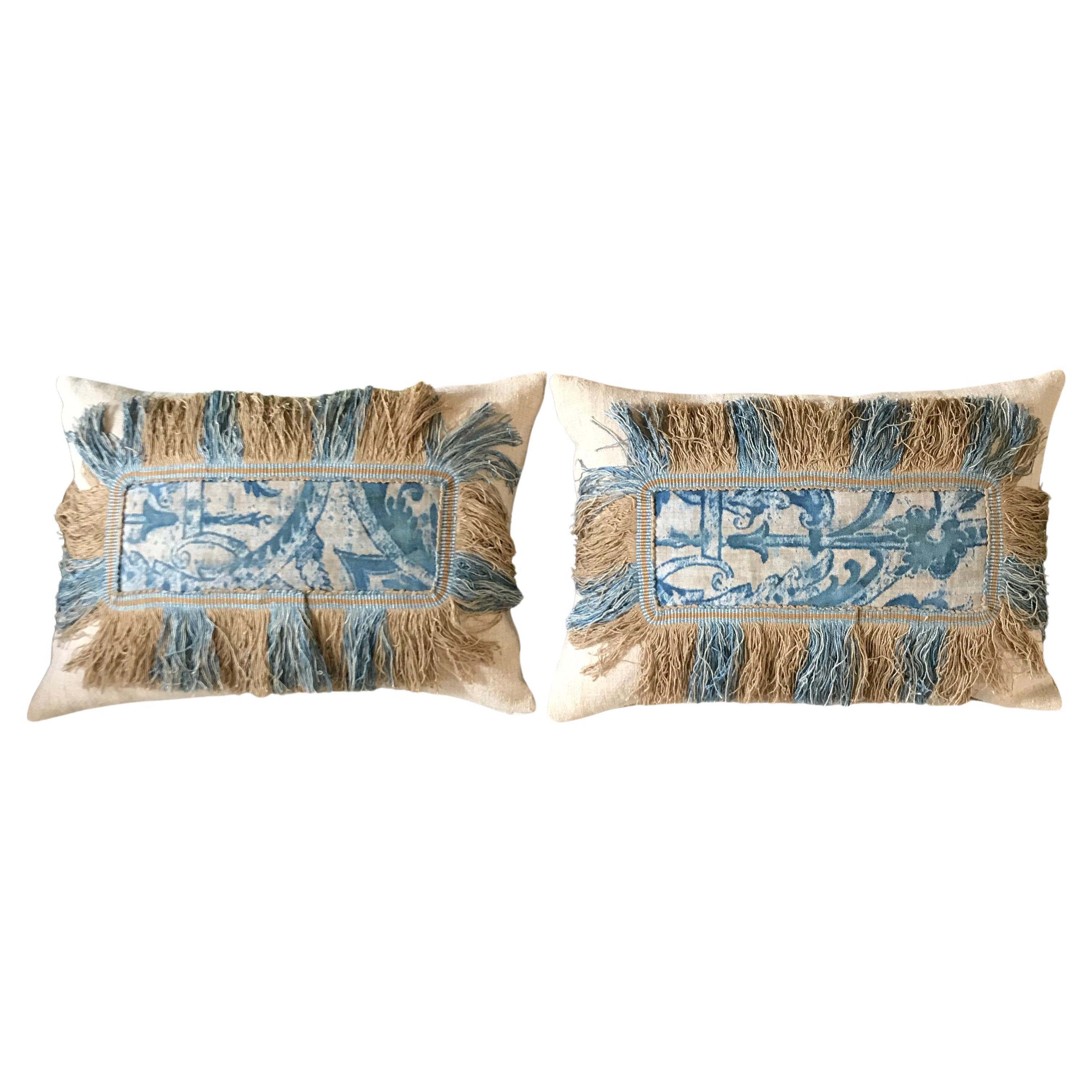 Small pair Fortuny Cushions For Sale