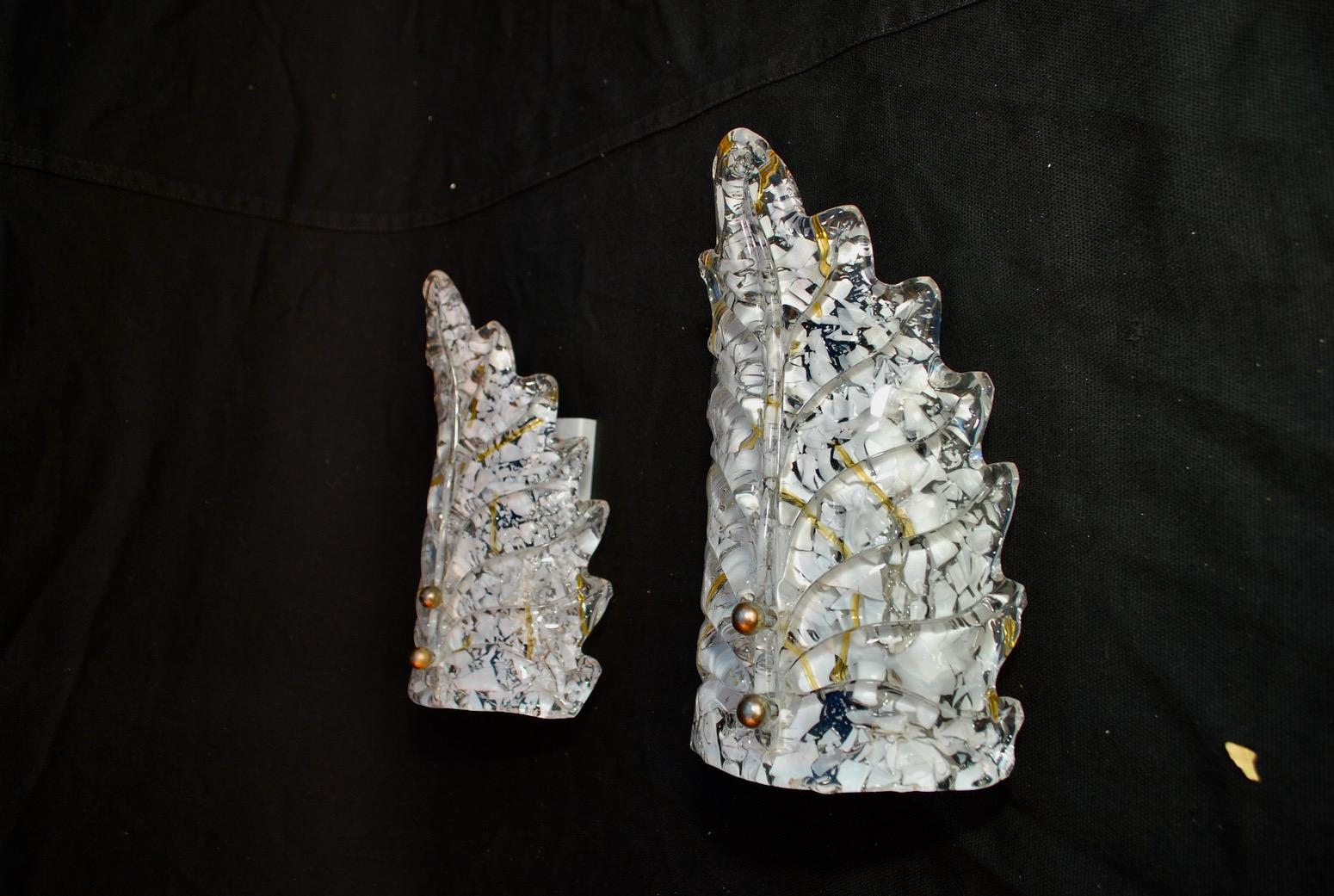 Mid-Century Modern Small Pair of 1970s Murano Sconces For Sale