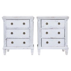 Small pair of 19th century painted commodes