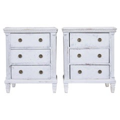Small pair of 19th century painted commodes