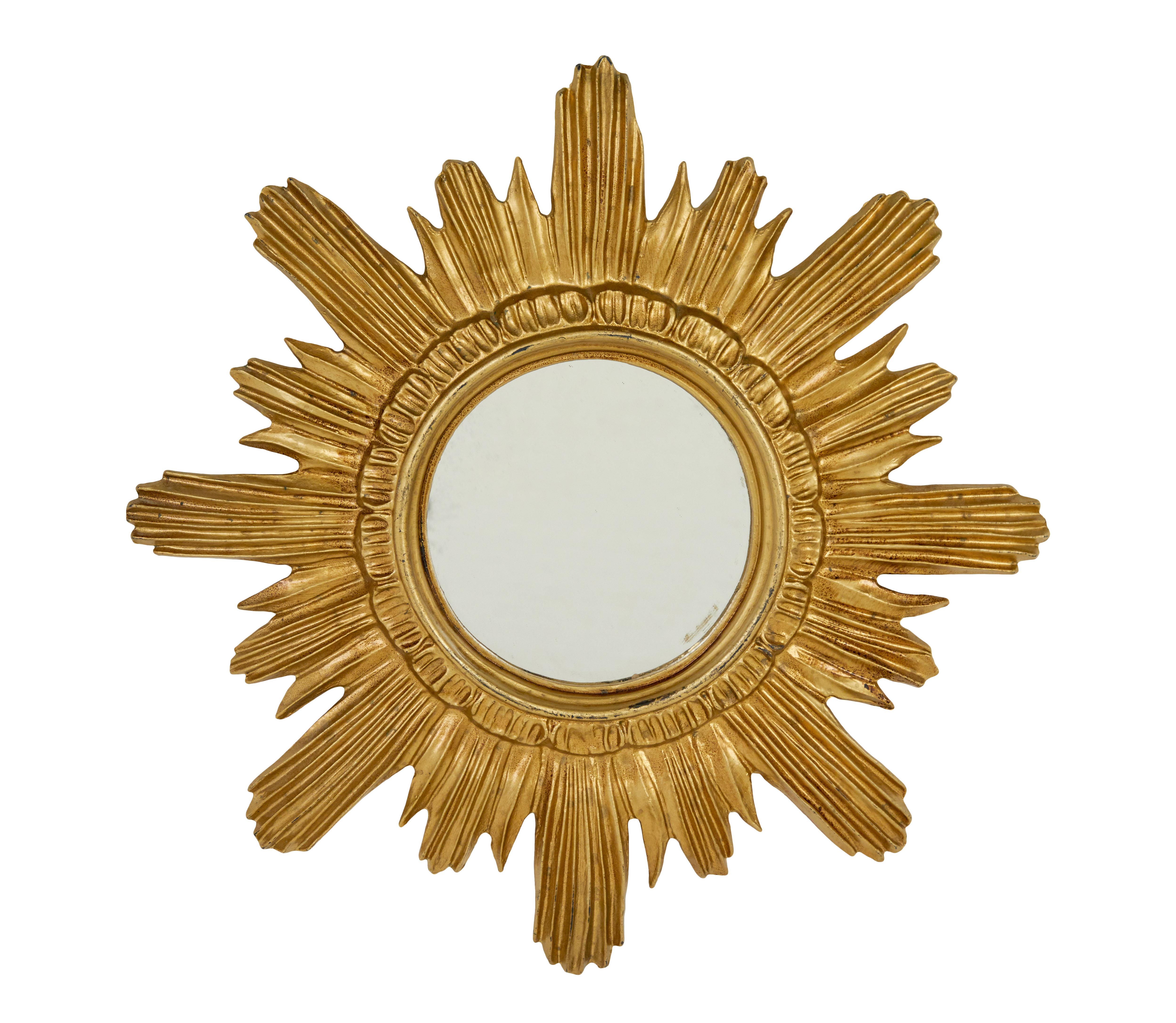 Art Deco Small pair of 20th century Italian sunburst mirrors